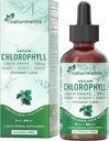 Gocce di liquido clorofilla: - Deodorante naturale, Supporto immunitario, Boost di energia - Clorofila Concentrato con olio di menta piperita organica - 30 Serve, 60 Ml