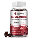 BEWORD Astaxanthin 12mg con olio MCT, 60/120 Softgels 2-Month Alimentazione | Premium Antiossidante Integratori | Microalghe naturali, Tripla resistenza | Supporta la pelle & Eye Health | Non OGM, Gluten & Soy-Free