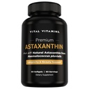 Vitamine vitali Astaxanthin 12mg Softgels - Realizzate con Astaxantina naturale - Supplemento per promuovere l'idratazione della pelle, Elasticità - Difende le cellule contro il danno quotidiano - Vegan, Made in USA - 60 Gel Morbidi