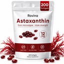 ROVINA Astaxantina 12mg Softgels, Integratore Antiossidante Supporta Occhio, Pelle, Immune, Giunto, Circolazione Interna, Non OGM & Gluten Free - 200 Softgels