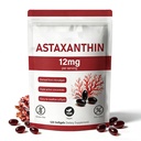 Premium Astaxanthin 12mg, integratore naturale antiossidante,Fresh Microalgae Source, Non-GMO & No Gluten,12mg -120 Softgels, alimentazione 4-Month