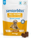Vetnique Seniorbliss Senior Dog Multivitamin con Glucosamina, Omega 3 Fish Oil e Probiotici - per Giunti Cani, Supporto Digestivo e Immune per una salute ottimale (All-in-One Daily Vitamin, 30 Ct)