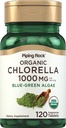 Piping Rock Chlorella | 1000mg | 120 compresse | Blue-Green Algae | Muro cellulare rotto Organico | Non OGM, Integratore senza glutine