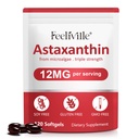 Astaxanthin 12mg (120 Softgels) - Integratori Antiossidanti Premium Astaxanthin - Supporta Occhio, Circolazione interna, Immune & Skin Health - Fresco Microalgae Sorgente - Non-GMO & No Gluten