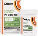 Ombre Endless Energy Probiotic Supplement, Supporta la produzione di energia naturale, Memoria, Focus & Gut Health, 12 miliardi di CFU, Shelf-Stable, 30 Serve
