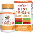 Vegan Omega 3 Gummies di MARYRUTH per bambini 2+, 2 mesi di alimentazione, senza zucchero, Omega 3 supplemento con vitamina C, olio di semi di lino, supporto immunitario, essenziale Nutriente ALA, nessun gusto di pesce, 60 conte