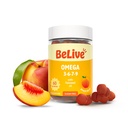 BeLive Organic Omega 3 Gummies - 60 Ct I Vegan Omega 3 6 7 & 9 da Flaxseed Oil & Sea Buckthorn Fruit Oil, per Bambini & Adulti, Full Body, Brain & Eye Support, Sugar Free – Peach Flavor