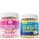 Vegan Omega-3 Gummies, Inositolo + Omega-3 Gummies, 2 Pack