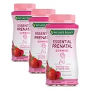 Soluzioni ottimali della natura Gummie prenatali essenziali, acido folico e iodio, omega 3 e DHA, 25 Serve, 50 Conte (pacchetto di 3)