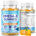 Vegan Omega-3 Gummies - 1600mg con 600mg EPA & 400mg DHA. Formula ad alto assorbimento. Delizioso sapore arancione - 60 Gummies