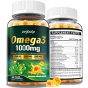 Omega-3 Supplemento Gummies per le donne & uomini - 1000mg Vegan Omega3 DHA & EPA con curcuma, vitamina D3, K2, Citicolina per la salute generale - Algae olio Omega 3 supplementi di acido grasso, senza zucchero
