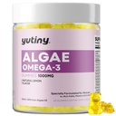 Vegan Omega 3 Gummies per le donne, Algae Omega 3 1000mg supplemento con DHA, EPA, GLA, Vitamina A, E, B12, Folate, Skin & Brain Health, Sugar Free, 60 Conte