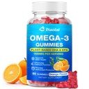 Vegan Omega-3 Gummies per adulti – senza zucchero, Algae-Based DHA 600mg & EPA 300mg, con vitamine A, C, E, Zinc – Omega 3 Fish Oil Alternative, 60 Conte