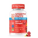 SmartyPants Kids Zero Sugar Multivitamin Gummies: Omega-3, Vitamine D, C, A, Basato sulle piante, Gluten Free, Strawberry Banana Flavor, 60 Count (30 giorni di alimentazione)