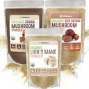 XPRS Nutra Mushroom Bundle - Lion's Mane, Chaga, Red Reishi Mushrooms - Tutto Organic Mushroom Bundle (16 Ounces Every)