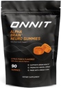 ONNIT Alpha cervello neuro Focus Gummies, IGEN non OGM testato Vegan Gummies con Omega-3 Lutein Zeaxanthin e caffeina, occhio del cervello e messa a fuoco supplemento per gli uomini e le donne, Citrus Punch, 90 Conte