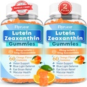 Zucchero gratis Lutein Gummies 25mg, Lutein e Zeaxanthin Integratori per la salute degli occhi, 13-in-1 Eye Care Formula con Omega-3 Bilberry Saffron-Vision Health, Eye Strain, Occhi Secchi, Arancia di vegana Flavor 120 Cts