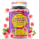 Nextdia Multivitamin Filled Gummies per ragazzi adolescenti Ragazze 12-17, 18, 19, bambini 10+ Multivitamina con Omega 3, Calcio + Magnesio + Zinco, Multi-Minerals per Adolescenza 10-19S Cervello, Bone, Energia, Immune