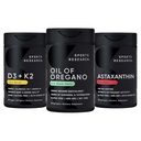 Pacchetto di supporto antiossidante Sport Research® - Olio di Oregano 9500mg + Vitamina D3 K2 5000iu + Astaxantina a tripla resistenza