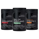 Pacchetto di supporto antiossidante Sport Research® - Olio di Oregano 9500mg + Astaxantina a tripla resistenza 12mg + vitamina C Liposomal Supplemento 1000 mg