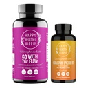 Felice sano Hippie Glow per esso Astaxanthin supplemento & andare con l'equilibrio dell'ormone di flusso per le donne 180ct