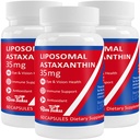 35mg Liposomal Astaxanthin Supplemento - Supporto potente antiossidante per pelle, Joint & Eye Health - Formula naturale anti-invecchiamento con Pure Astaxanthin - Vegan, Non-GMO, 180 capsule