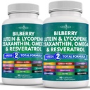 NUOVO AGE salute degli occhi Vitamine con Bilberry 300mg Lutein & Zeaxanthin 40mg Licopene 40mg Resveratrolo 100mg estratto di semi di uva 200mg Astaxantina - Vitamina dell'occhio -120 Conte