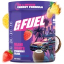 G Fuel Miami Nights 2.0 Energy Drink Powder, Pre Workout Caffeine Mix for Gaming, Sugar Free Focus Amino, Vitamin + Antiossidanti, 8.7oz (Strawberry Pina Colada, 40 Servings)