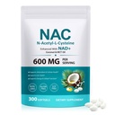 FANSHI NAC Complex con olio NAD+ & MCT - 300 Softgels | Miscela botanica N-Acetyl Cysteine per il supporto antiossidante | Arricchito con olio di cocco per l'assorbimento elevato | Non OGM & Lab Testato