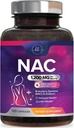 NAC Supplemento - 1200mg per Serving N-Acetyl-L-Cysteine – Supporto immunitario ad assorbimento ottimale con antiossidanti potenti - Supporto per la salute respiratorio e fegato - Gluten Free, Bottigliato negli Stati Uniti - 120 Capsule