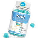 NAC Gummies, NAC Supplemento con cardo al latte, selenio, B6, B12 - Antiossidante, Supporto immunitario - N Acetyl Cysteine 600 mg per pancia - Mirtillo aromatizzato, 60 Cts