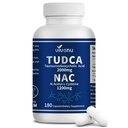 VivoNu TUDCA 2000mg + NAC 1200mg Supplemento Capsule Complesso, Potente sale TUDCA Bile + N Acetyl Cysteine, Antiossidante Supplementi per Liver & Lung& Gallbladder Cleanse, Digestione - 180 Capsule