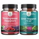 Bundle of Complete Herbal Menopause Supplemento per la notte Sweats Hot Flashes & Mood Swings and Liver Support NAC Supplemento con latte Thistle for Liver Cleanse Detox & Repair - N Acetyl Cysteine