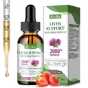 Detox e riparazione del fegato supporto al fegato Latte Thistle Drops with Glutathione, NAC, ALA, Vitamina C, Zinc & Selenium for Liver Cleanse & Defense, Immune & Skin Support - Strawberry Flavor, 2 Fl Oz