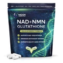 NMN + L-Glutathione Supplement – NAD+ Support, Mitocondrial Energy & Antioxidant Defense con CoQ10, NAC, PQQ & Alpha Lipoic Acid – 120 capsule. Pacchetto di ricarica
