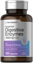 Horbäach Essential Digestive Enzymes | 100 capsule | Miscela di enzime per uomini e donne | Non-GMO & Gluten Integratore gratuito