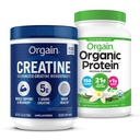 Orgain Creatine Monoidrato Polvere 17.64 Oz (100 Serve) & Organic Vegan Vanilla Bean Protein Powder 2.03 lb Bundle - Proteine Basate e Supporto Muscolare