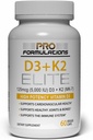 Formulazioni Pro MD D3 + K2 Elite – Vitamina D3 + Vitamina K2 – Alimentazione 60 giorni – Alta potenza, Biodisponibile MK-7