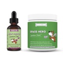 WONDER PAWS Milk Thistle Drops Plus Grass Hero Soft Chews - per Dogs Liver and Kidney Support, Detox & Urinary Tract Health - Milk Thistle 2 Ounces - Grass Hero 60 Chews