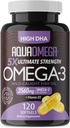 5X Ultimate Strength Omega 3 Fish Oil Integratori con EPA e DHA Omega-3 acidi grassi e vitamina D, Burpless Fish Oil Omega3 con Integratori DHA, Integratore Omega3, 120 Softgels