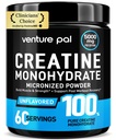 Venture Pal 100% Pure Micronized Creatine Monohydrate Powder, Creatina non aromatizzata per donne & uomini, Vegan, Keto, Gluten Free, 5 g (5000mg) per porzione, Creatina Monohidratada en Polvo