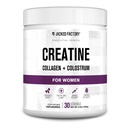 Creatina di fabbrica Jacked per le donne - Creatina Monoidrato con collagene + Colostrum per sostenere le prestazioni di allenamento, crescita muscolare magra, capelli sani, pelle, & Nails - 30 Serve, non aromatizzati