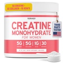 Creatina per le donne | Polvere monoidrata di creatina 5G + 5000mg Collagen + 1000mg BCAA 2:1:1:1 Polvere di supporto Glute, muscoli magre, recupero, energia & Stamina Non-GMO, senza glutine - USA Made