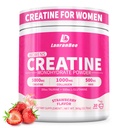 LanranBee Creatina HMB per le donne 5g polvere di monoidrato di creatina micronizzata con il supplemento di allenamento pre del collagene per il supporto muscolare Energia &amp; Endurance Sugar Free, aroma 30 di fragole