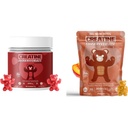 Creatina Monoidrato Gummies Bundle – Fragola & Peach | 5000mg Per Serve | Zucchero-Free, Gluten-Free & Halal | 180 Gummies Totale (2 x 90 Conte)