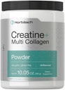 Polvere monoidrata di creatina di Horbäach | con collagene e L-Taurine | 10.05 oz | non aromatizzata per le donne e gli uomini | Non OGM, senza glutine