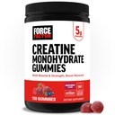 Force Factor Creatine Monohydrate Gummies, NSF Certified, 5g Dose per gli uomini e le donne per sostenere il muscolo, la forza, il recupero, la salute cognitiva e la memoria, la bacchetta mista, 150 Gummies