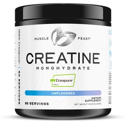 Festa del muscolo Creatina monoidrato polvere, Vegan Keto Friendly senza glutine, guadagno di massa, supplemento di recupero del muscolo e Creatina attendibile per la crescita del muscolo, polvere di creatina, non aromatizzata, 300g
