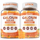 Calcium 1200 mg con Vitamina D3 Gummies - Calcio + Supplemento di curcuma per le donne e gli uomini con vitamina K2 B12 - Supporto Bone & Muscolo - Zucchero Libero - Vegan (120 conteggio)