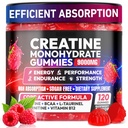 Creatina Gummies Monohydrate Complex 9000MG, Pre-allenamento per uomini e donne, Creatina Gummy con L-Taurine, BCAA 2:1, B12/6 per il supporto muscolare, Migliorare la resistenza, Energy Boost-120 Count